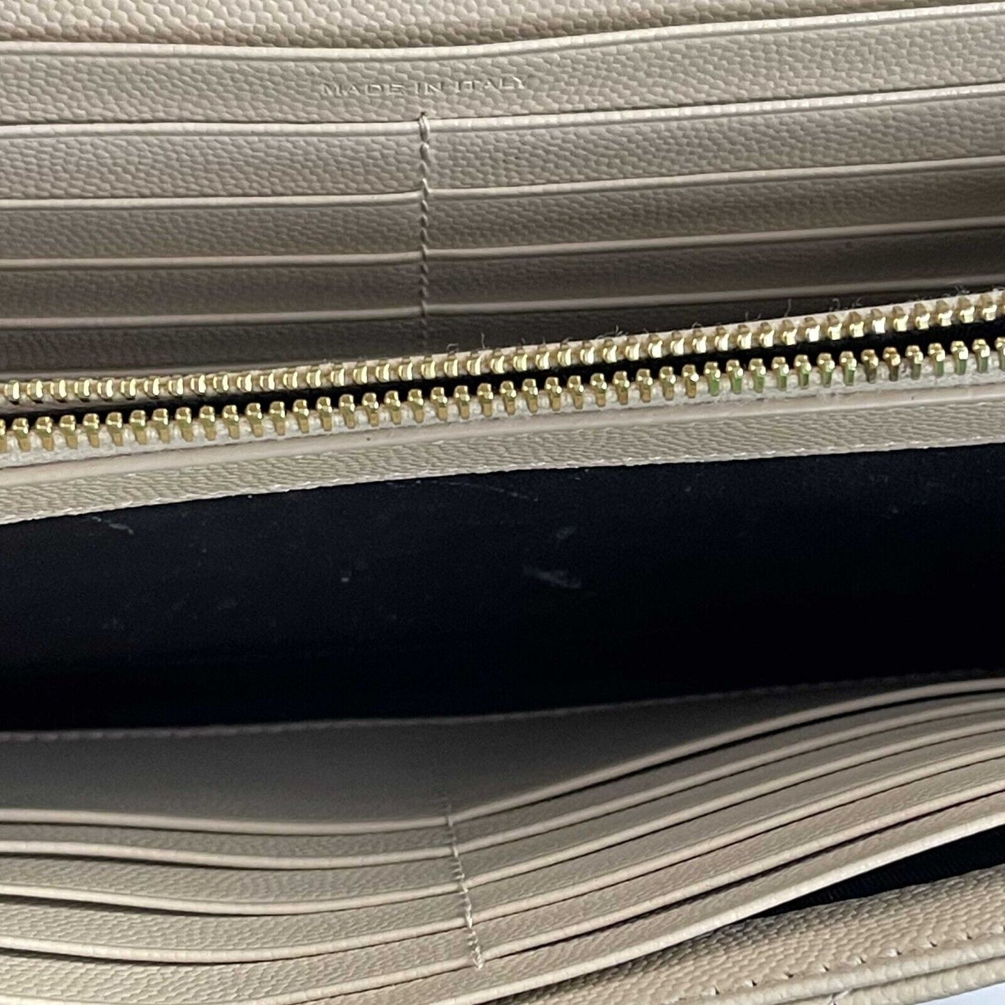 Saint Laurent - YSL Monogramme Grain de Poudre Wallet Chain / Beige Crossbody