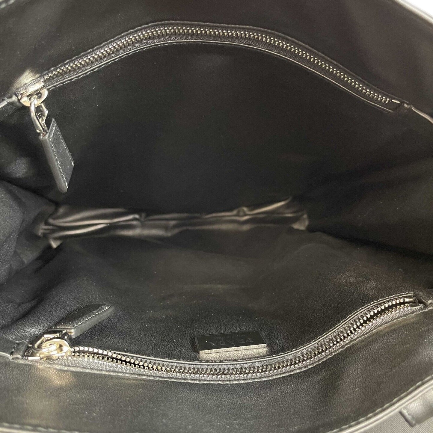 Prada - Pristine - Small Antique Nappa Shopping Leather Tote - Black - Handbag