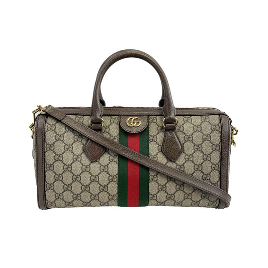 Gucci - Ophidia Boston GG Medium Brown Canvas Top Handle w/ Shoulder Strap