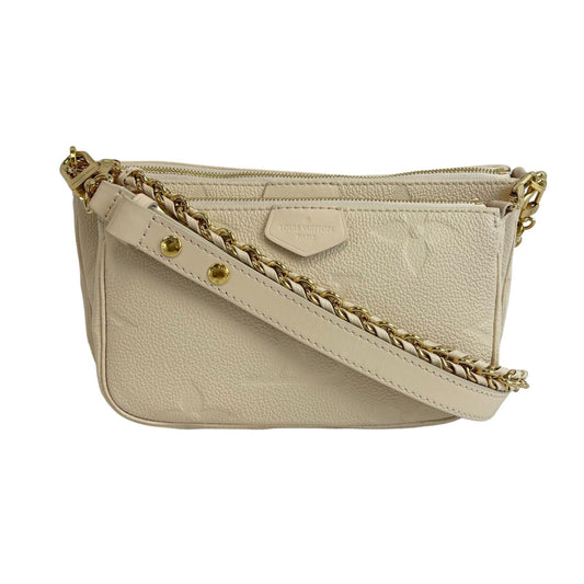 Louis Vuitton - NEW Cream Giant Monogram Empreinte Multi Pochette Accessories
