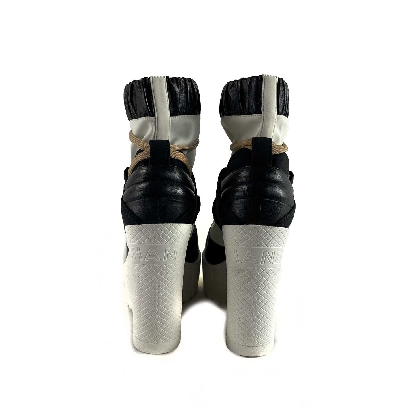 Chanel Runway Wedge Short Platform Boots 37