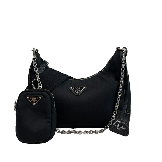 Prada Re-Edition 2005 Shoulder Bag Tessuto Small Black