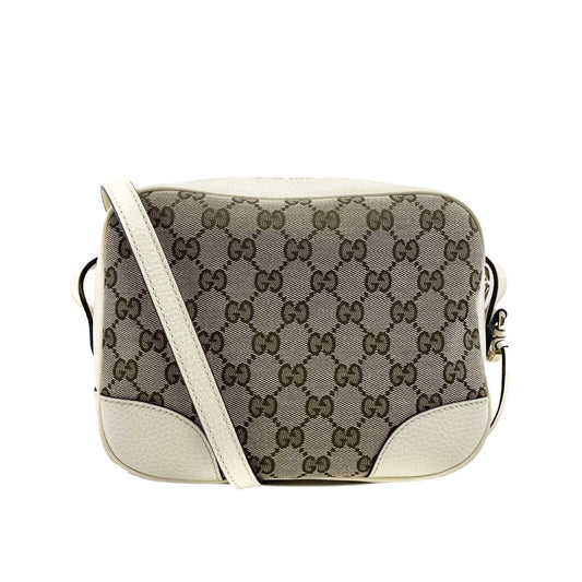 Gucci Pristine Bree GG Canvas Ivory Disco Crossbody Guccissima Beige/White