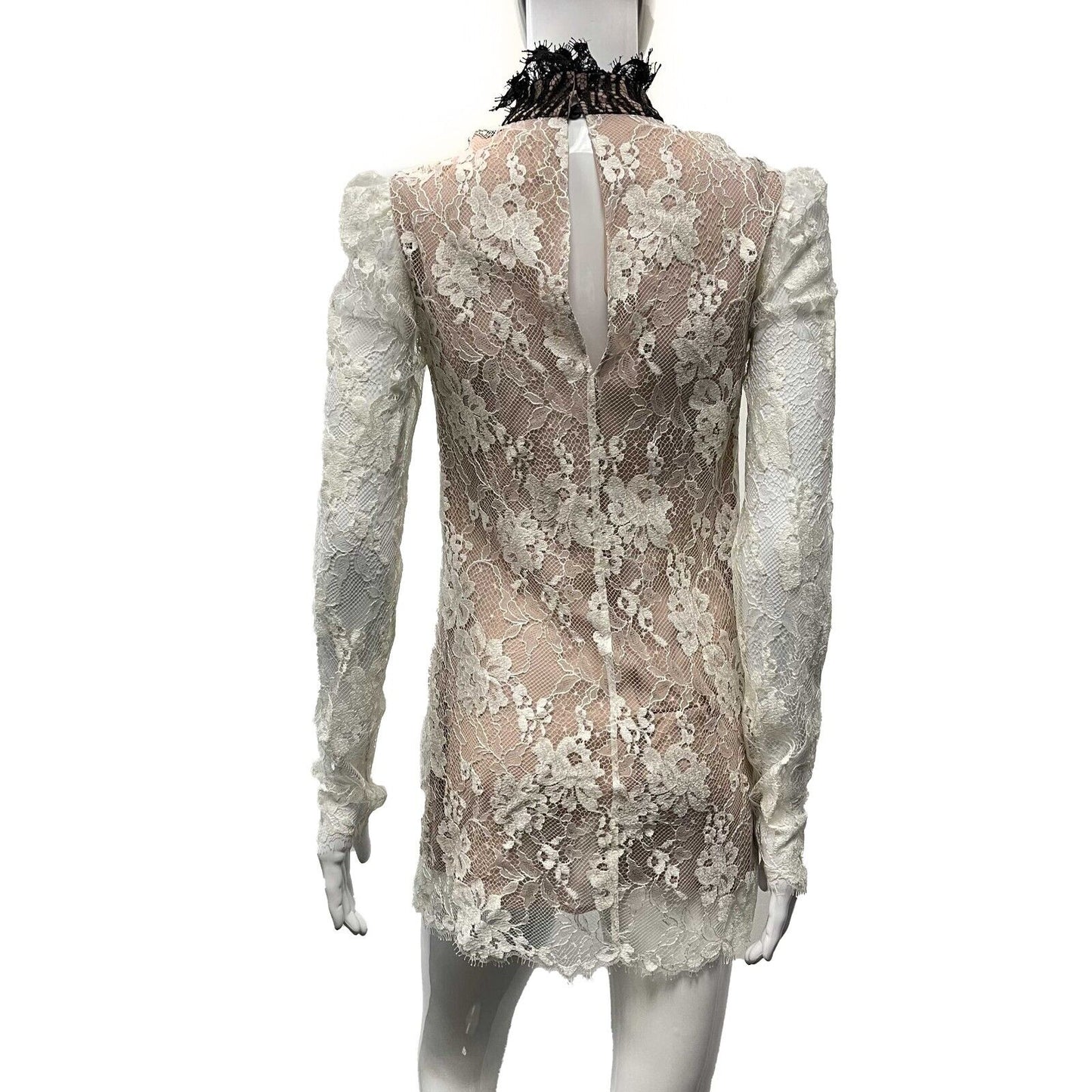Lanvin Excellent Black And Cream Lace Cream, Black, Nude 34 US 4 Blouse