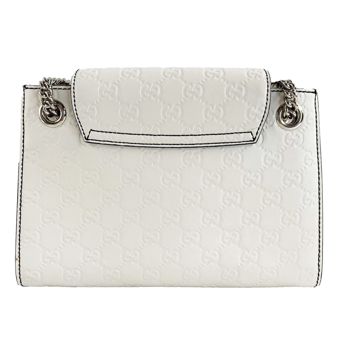Gucci - Very Good - Emily Chain Flap Guccissima Medium - White - Handbag