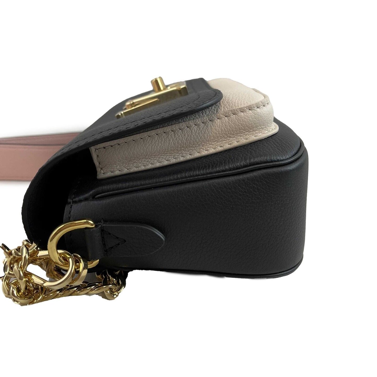 Louis Vuitton Lockme Tender Grained Calfskin Pink Black Crossbody Handbag
