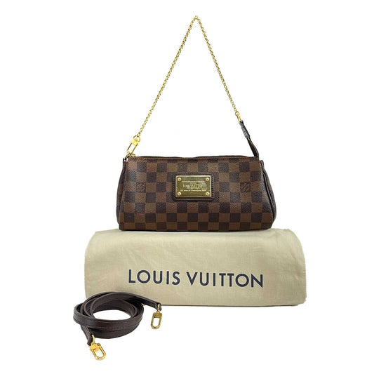 Louis Vuitton - LV Damier Ebene Eva Chain Strap w/ Leather Crossbody Strap