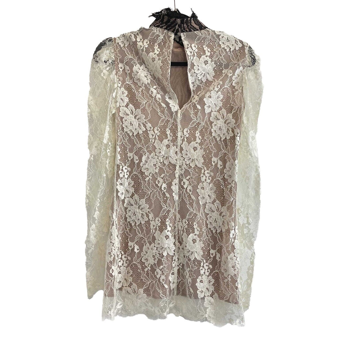 Lanvin Excellent Black And Cream Lace Cream, Black, Nude 34 US 4 Blouse