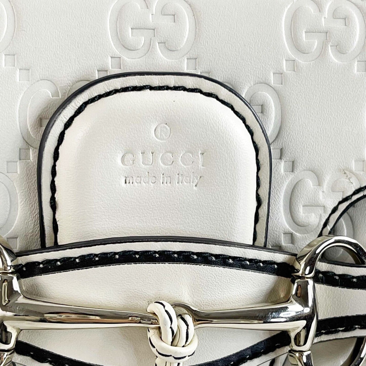 Gucci - Very Good - Emily Chain Flap Guccissima Medium - White - Handbag