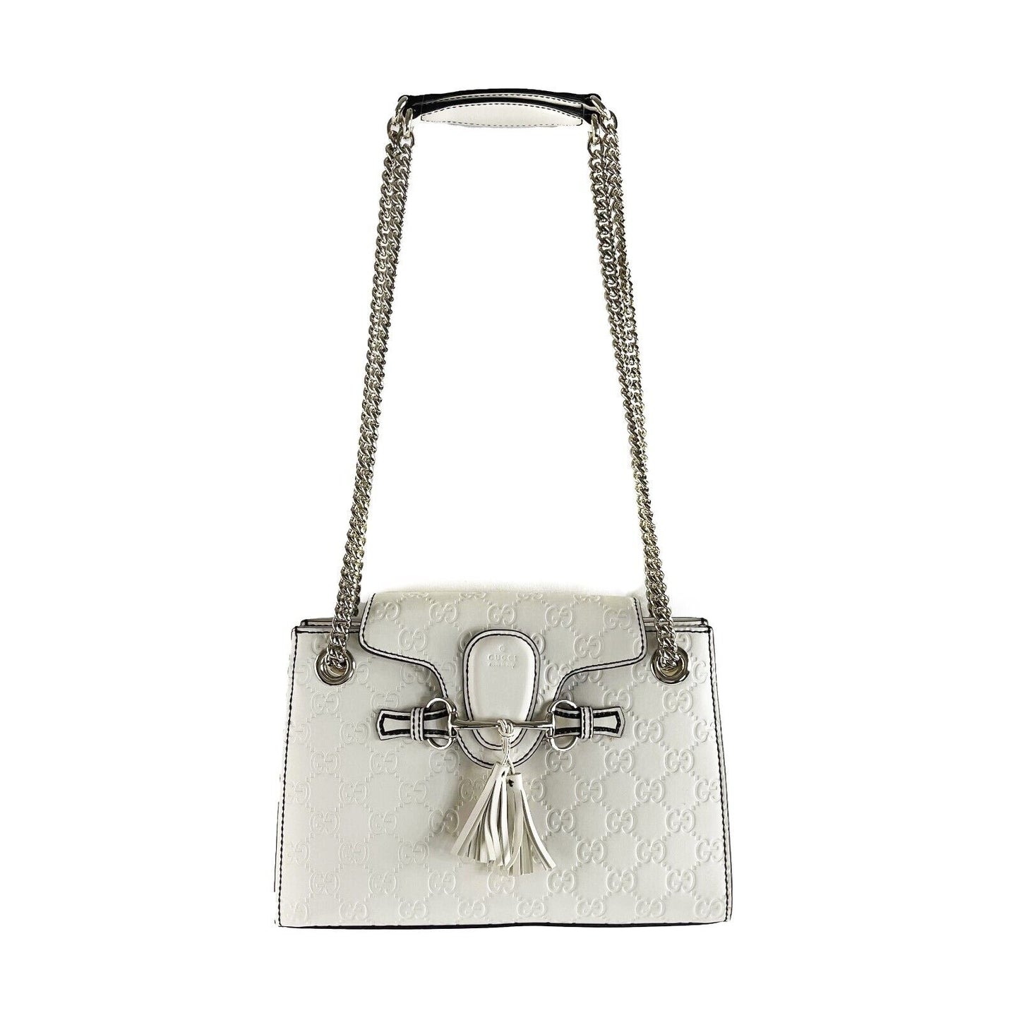 Gucci - Very Good - Emily Chain Flap Guccissima Medium - White - Handbag