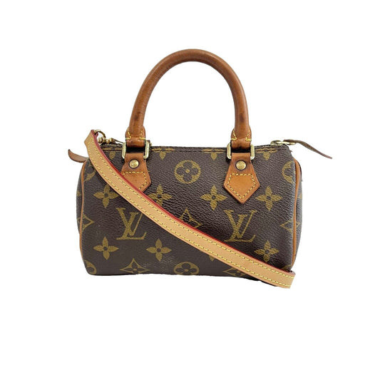 Louis Vuitton - Mini Speedy - Brown Monogram Top Handle Satchel w/ Strap