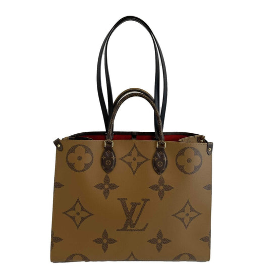 Louis Vuitton - Onthego GM - Brown and Tan Monogram Canvas Tote / Shoulder Strap