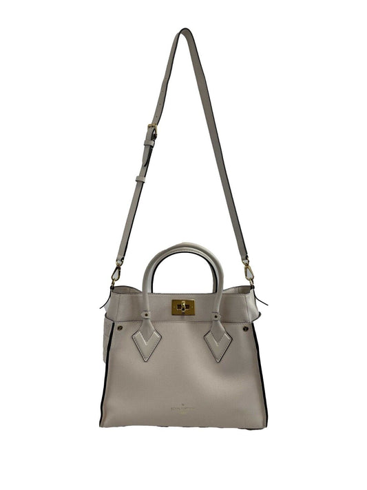 Louis Vuitton - LV On My Side MM Beige Leather Top Handle w/ Shoulder Strap