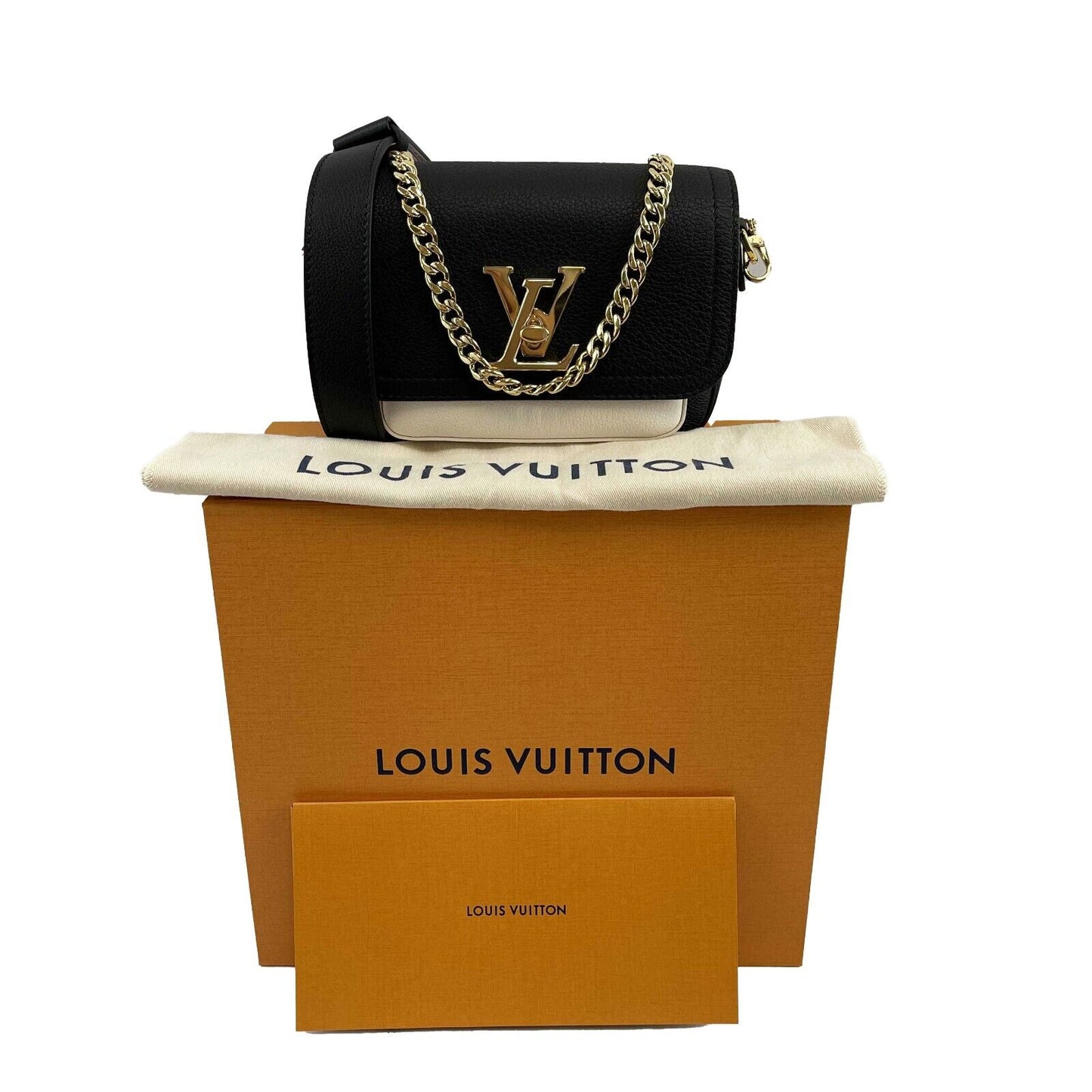 Louis Vuitton Lockme Tender Grained Calfskin Pink Black Crossbody Handbag