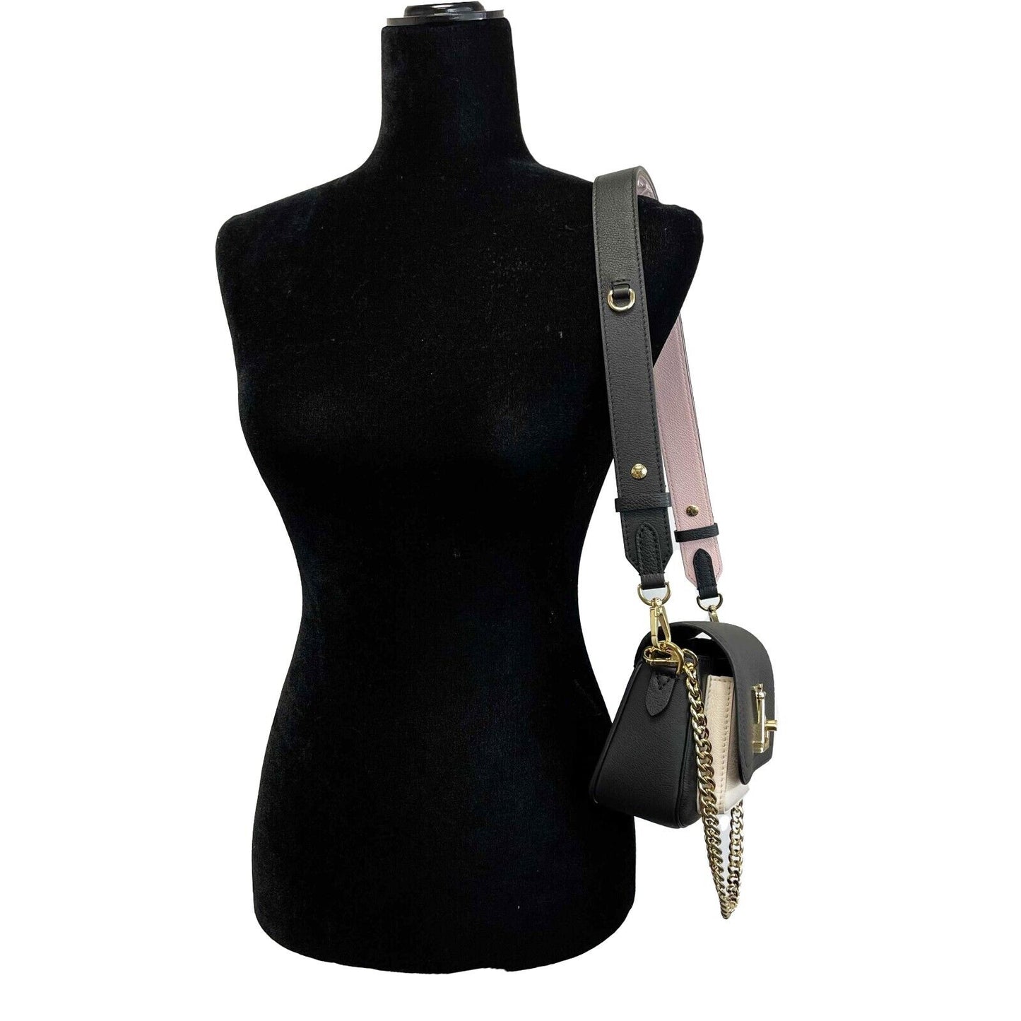 Louis Vuitton Lockme Tender Grained Calfskin Pink Black Crossbody Handbag