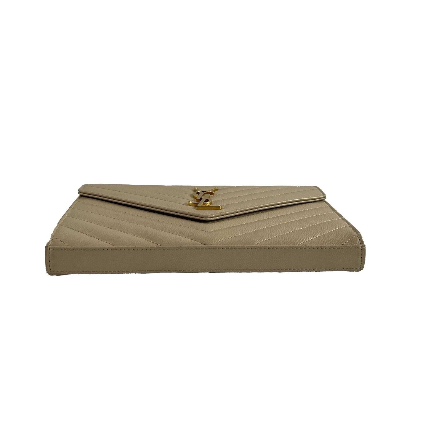 Saint Laurent - YSL Monogramme Grain de Poudre Wallet Chain / Beige Crossbody