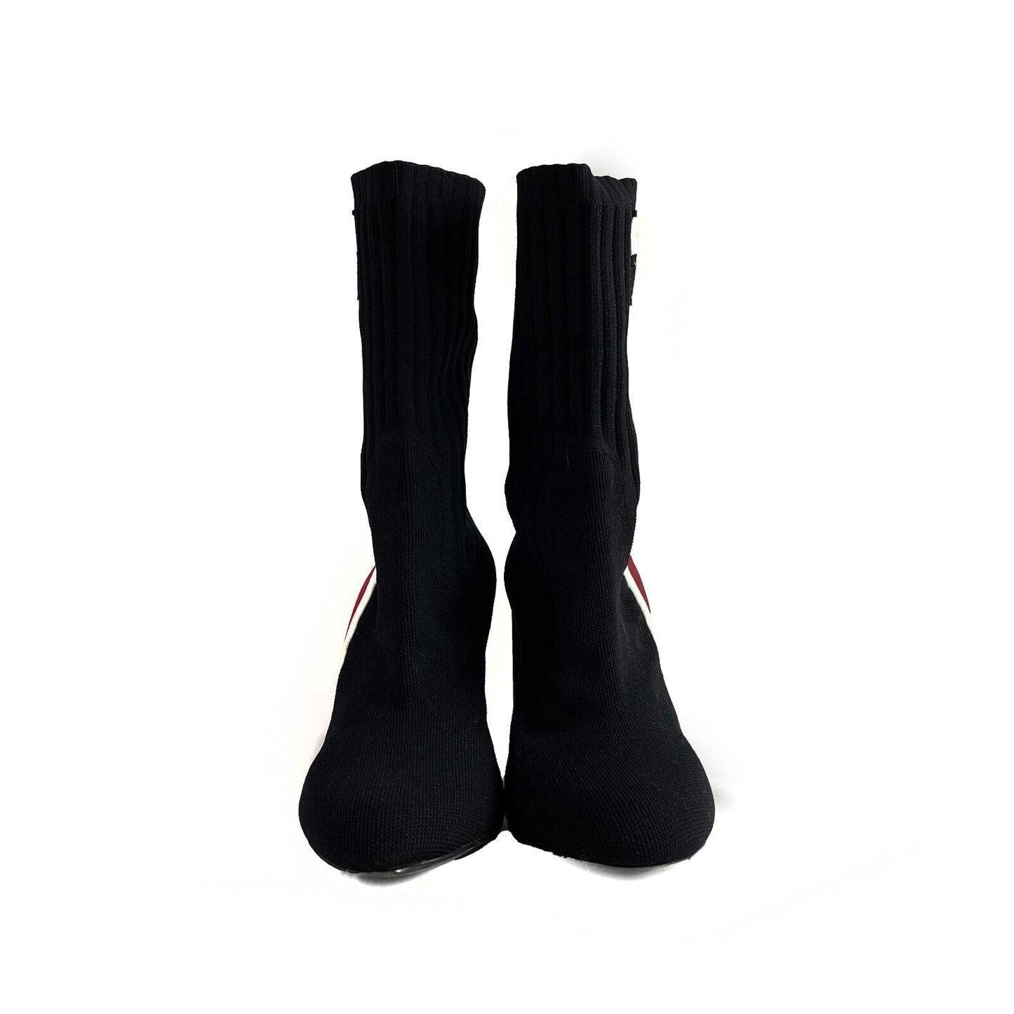 Louis Vuitton Stretch Fabric Silhouette Stripe Ankle Boots Black 36.5 US 6 Shoes