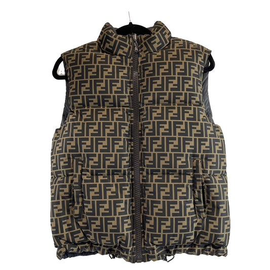 Fendi Reversible Printed Reversible Gilet Brown Jacket Kids 12Y Adult XS