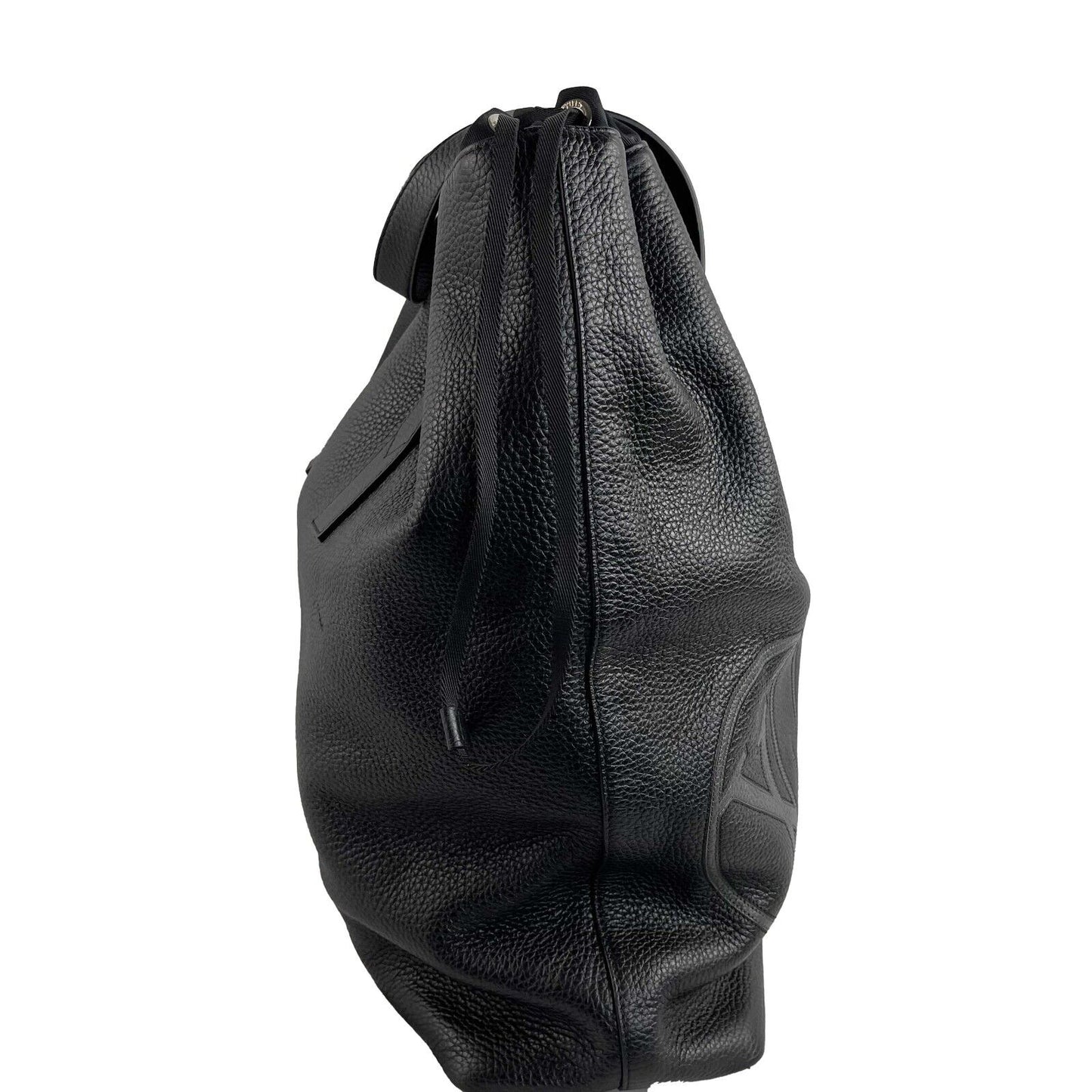Louis Vuitton Cabas Light Drawstring LV Initials Black Leather Bag