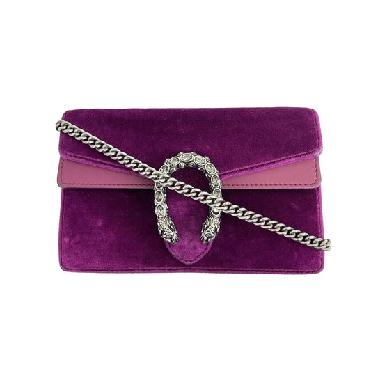 Gucci - Dionsysus Super Mini - Purple Velvet w/ Removable Chain Crossbody Strap
