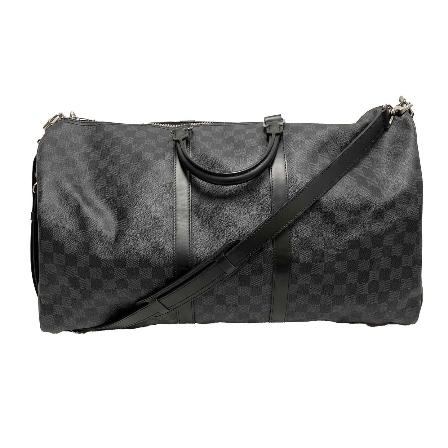 Louis Vuitton Keepall Bandoulière 55 Damier Graphite Black Excellent Duffle