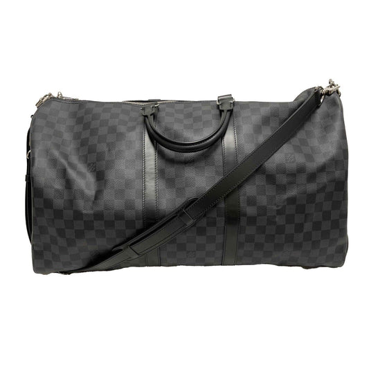 Louis Vuitton Keepall Bandoulière 55 Damier Graphite Black Excellent Duffle