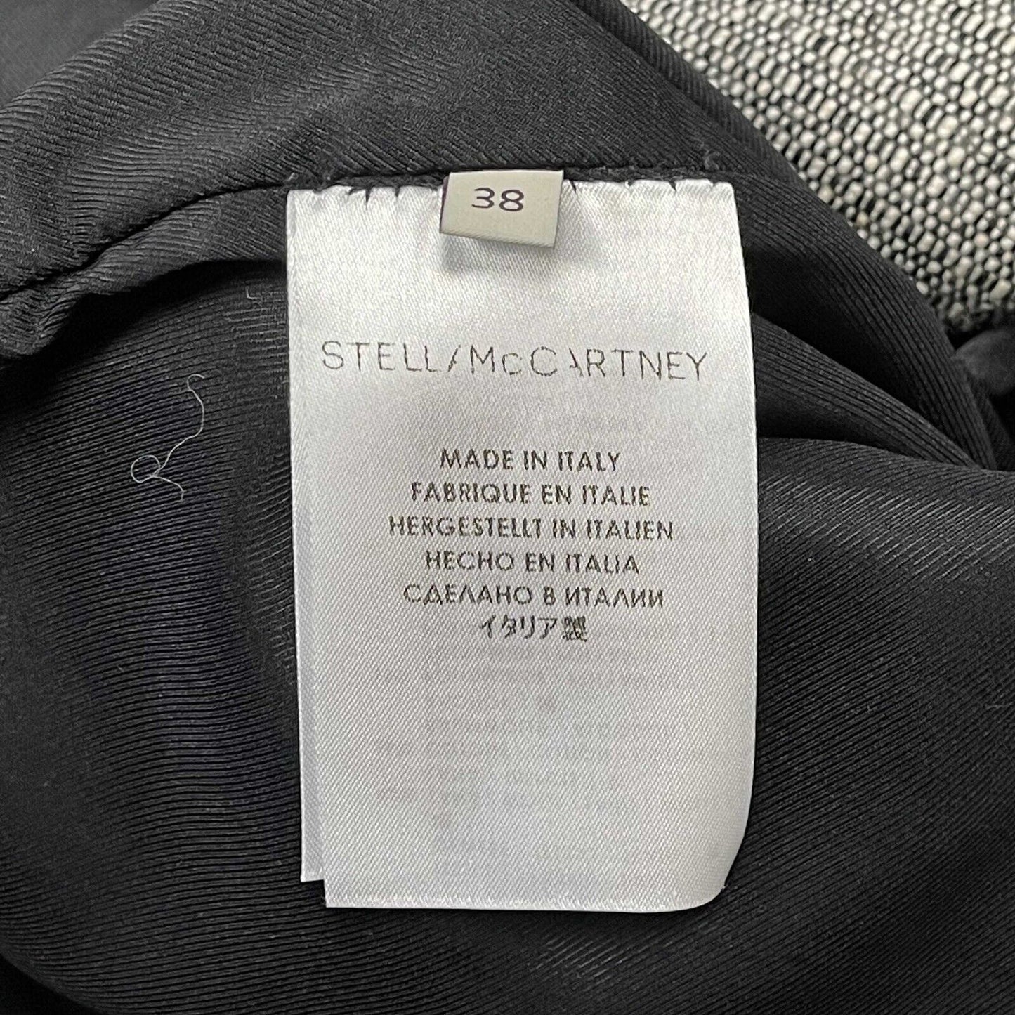 Stella McCartney Wool Mini Grey Tweed Embroidered Mini Skirt 38 US 4-6 Small