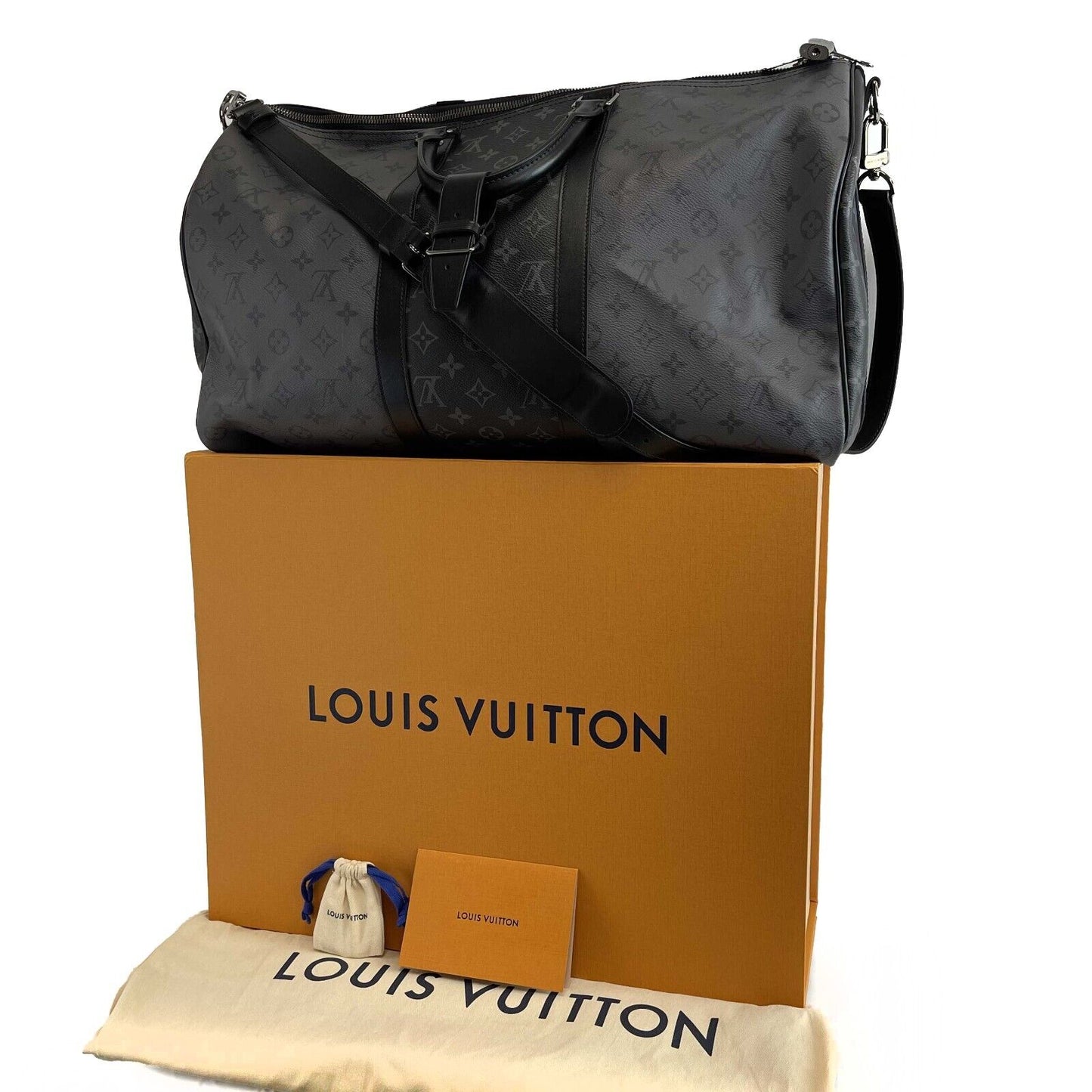 Louis Vuitton Keepall Bandoulière 50 Reverse Monogram Eclipse Black Handbag