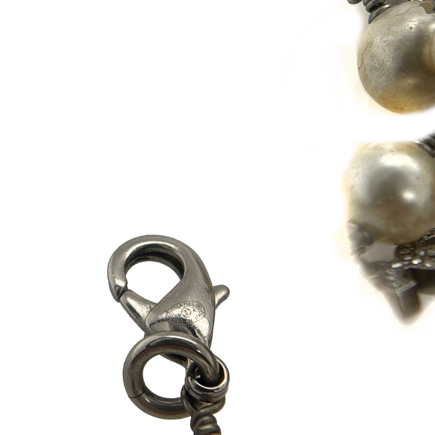CHANEL 09A Long Pearl CC Necklace