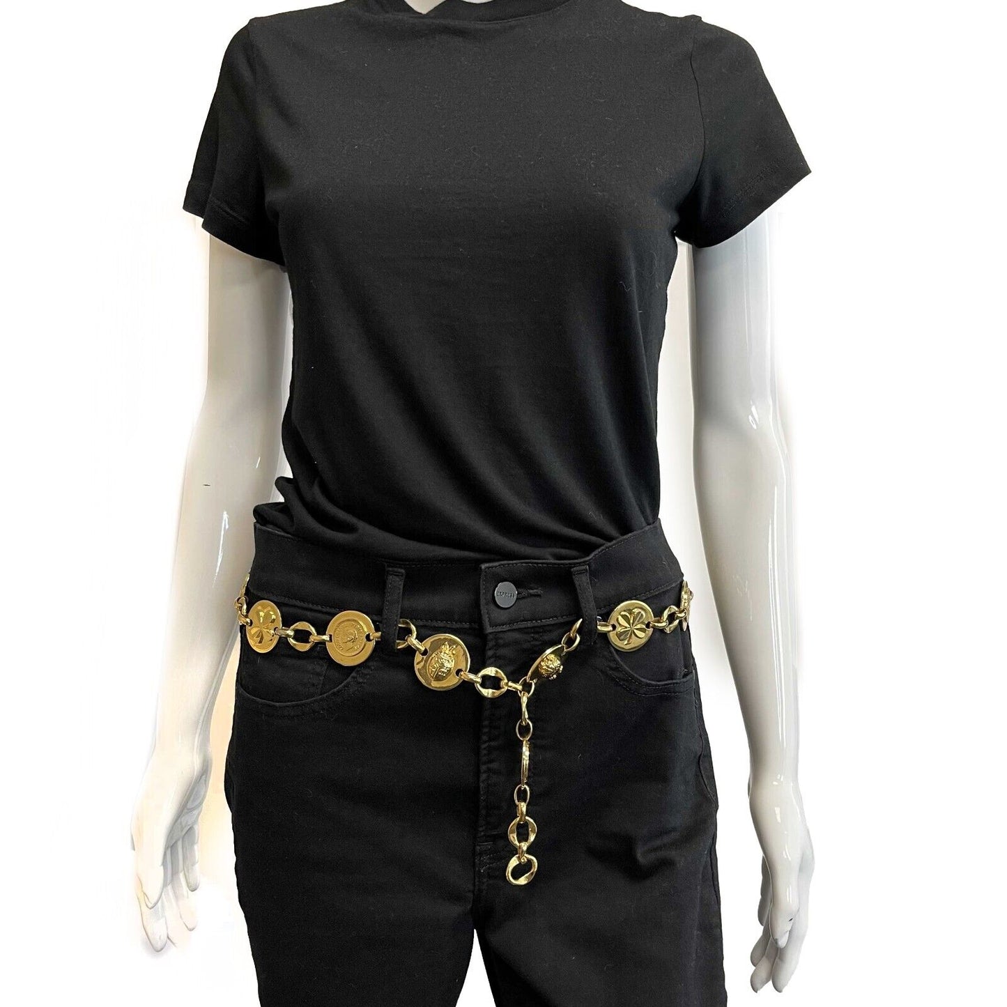Chanel Charm Gold Coin Medallion Vintage Belt Necklace