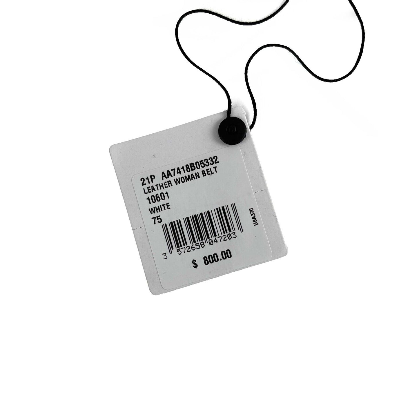 Chanel 21P New w/ Tags CC White leather Belt Size 75