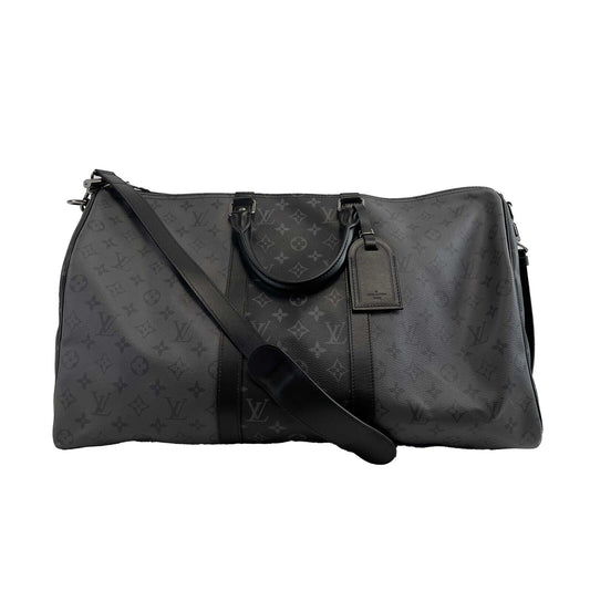 Louis Vuitton Keepall Bandoulière 50 Reverse Monogram Eclipse Black Handbag