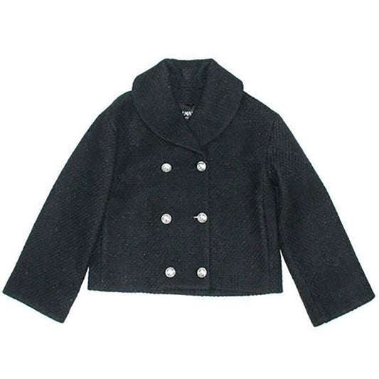 Balmain Cape Wool Peacoat - Black, Silver-Toned Hardware 36 US S Jacket