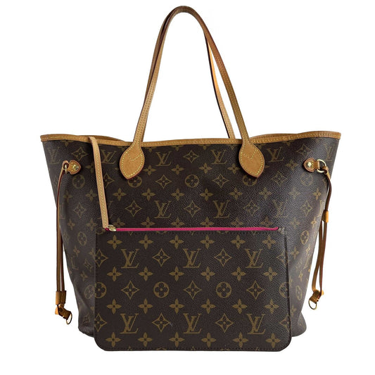 Louis Vuitton - Pristine LV Neverfull MM - Brown Monogram Canvas Tote - FULL KIT