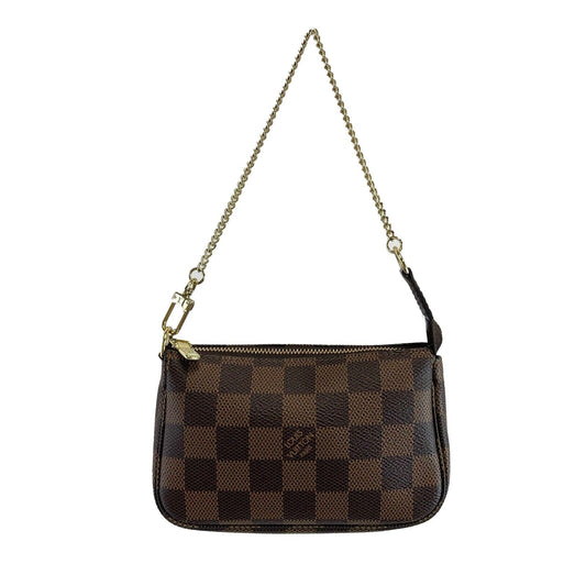 Louis Vuitton Mini Pochette Accessoires Damier Ebene Canvas Brown Pristine 2022