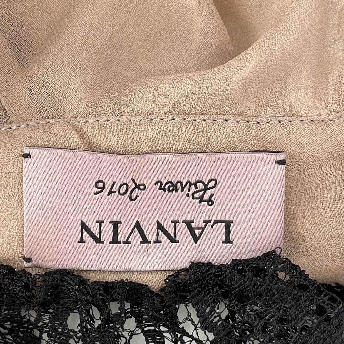 Lanvin Excellent Black And Cream Lace Cream, Black, Nude 34 US 4 Blouse