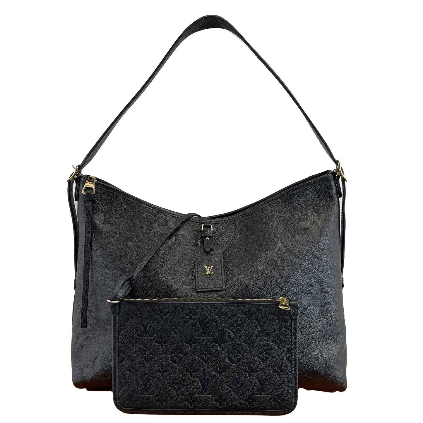 Louis Vuitton NEW CarryAll MM with Pochette Black Monogram Empreinte