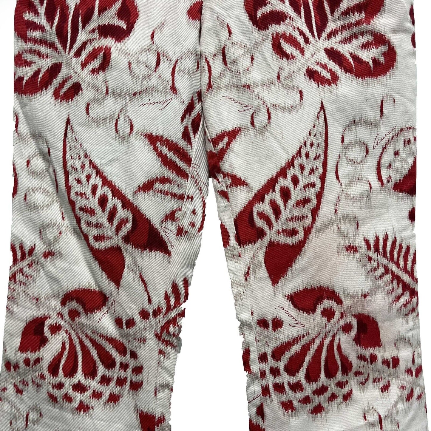 Gucci ULTRA RARE Runway Tom Ford Hawaii red and white jeans pants 38 US 2