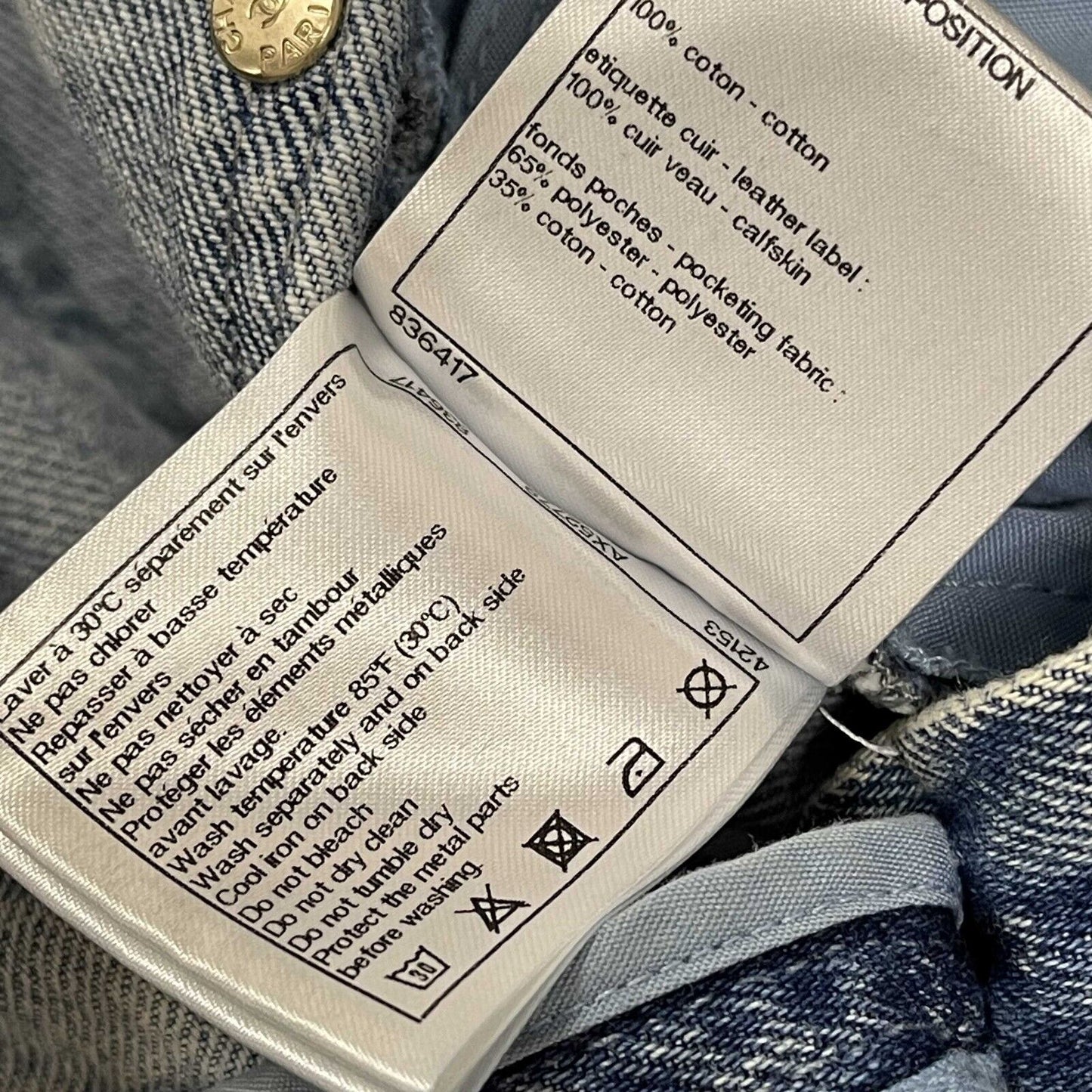 Chanel Excellent Mini Denim Jean Shorts 19S 38 US 6 Blue Bottoms