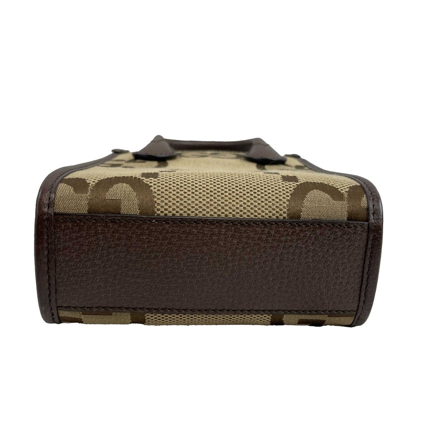 Gucci Jumbo GG Mini Vertical Tote Crossbody Handbag Beige Brown