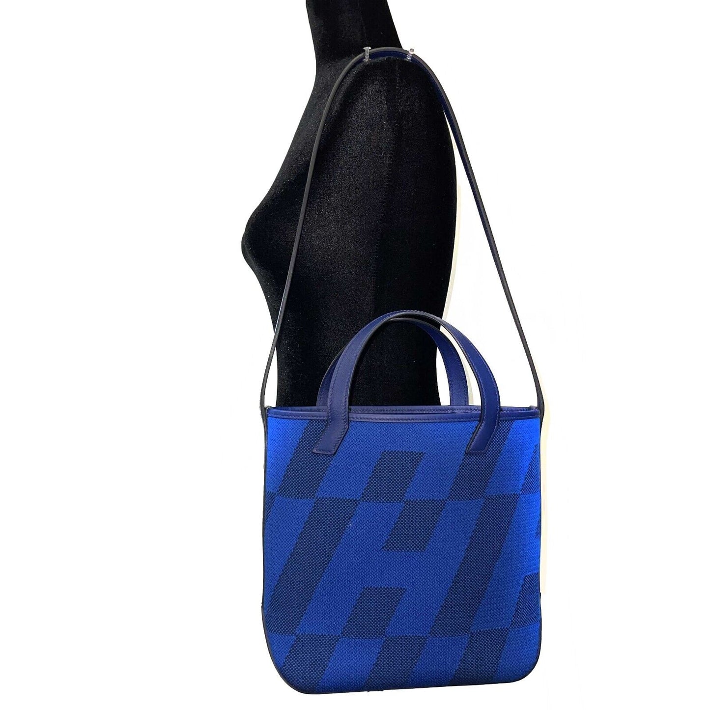 Hermes - NEW Cabas H en Biais Swift Toile Canvas 27 (Blue limited edition) Tote w/ Shoulder Strap