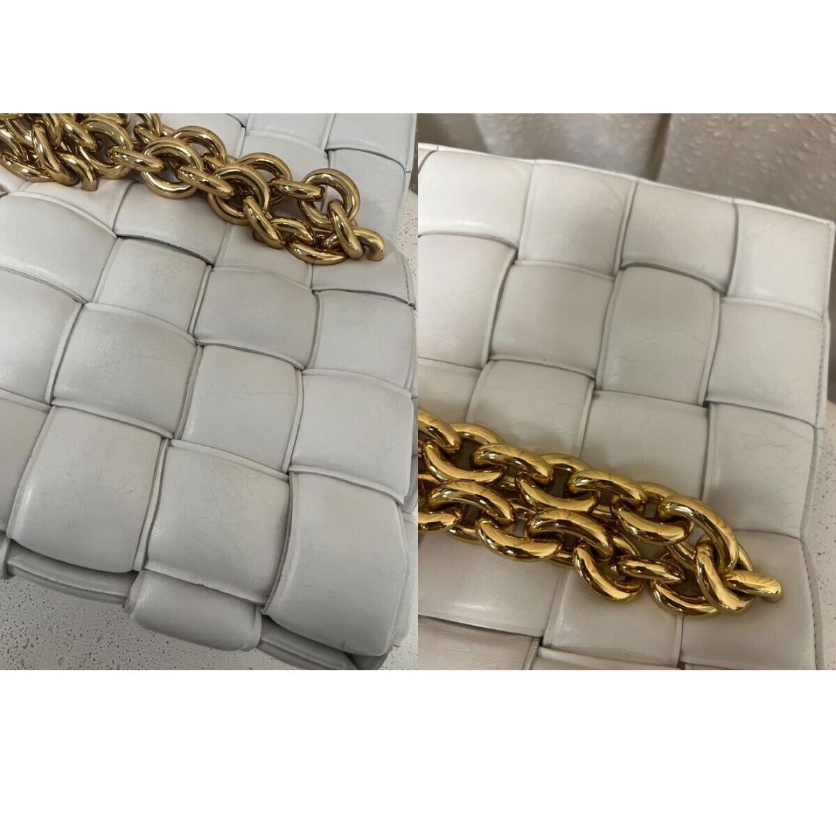 Bottega Veneta Lambskin Maxi Intrecciato Padded White Crossbody