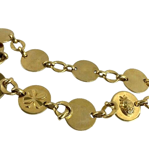 Chanel Charm Gold Coin Medallion Vintage Belt Necklace