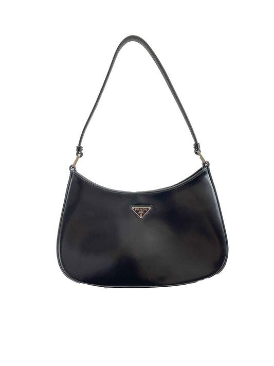Prada New Cleo Brushed Leather Black Handbag