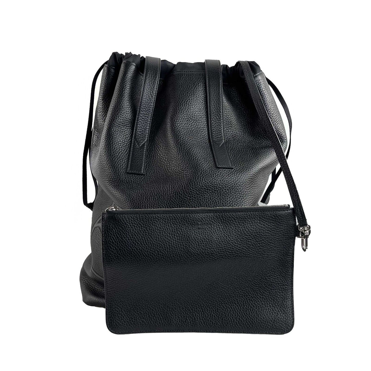 Louis Vuitton Cabas Light Drawstring LV Initials Black Leather Bag