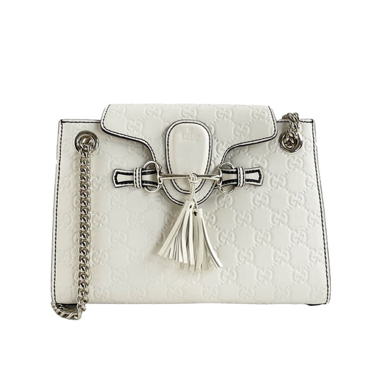 Gucci - Very Good - Emily Chain Flap Guccissima Medium - Off White - Handbag