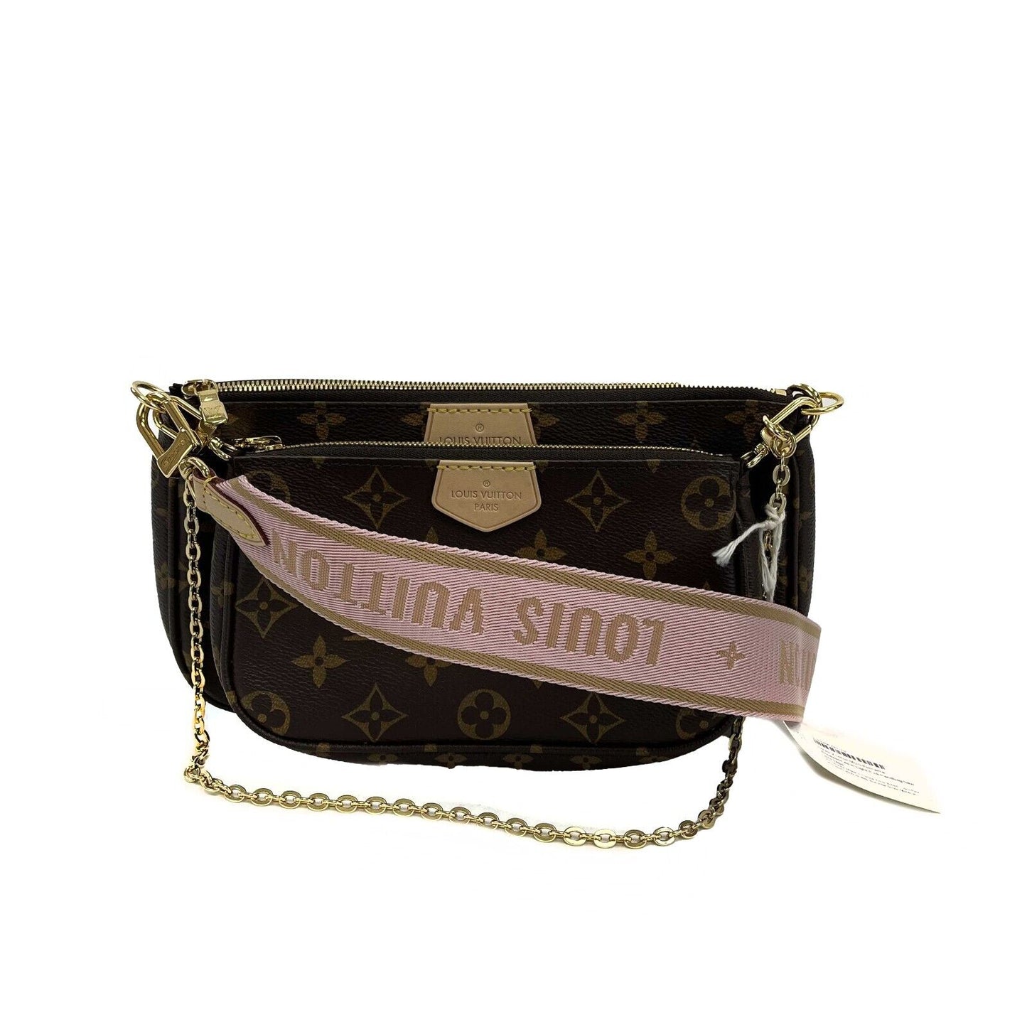 Louis Vuitton - Multi Pochette Accessories in Light Pink / Brown Crossbody - NEW