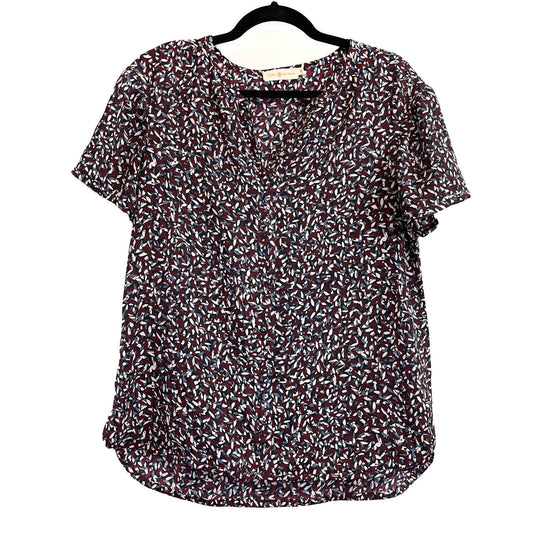 Tory Burch - Excellent - Printed Top - Burgundy, Navy - Size Small