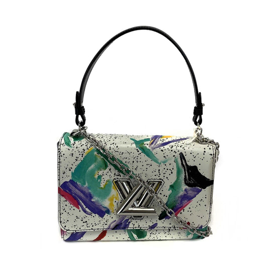 Louis Vuitton - Limited Edition Splash Print Twist MM-White Top Handle W/ Strap