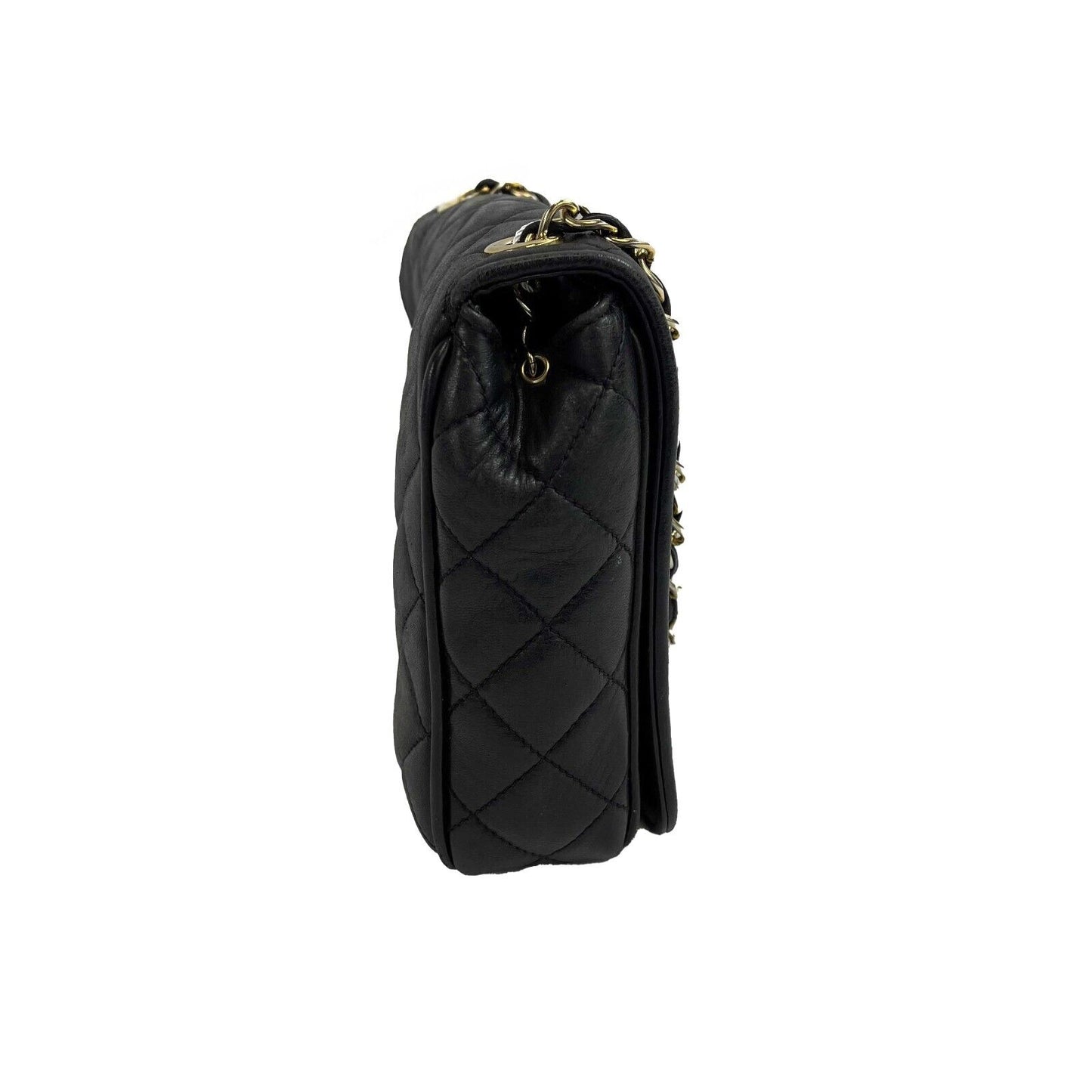 Chanel - Vintage Chanel Quilted Smal Black Leather Flap Crossbody